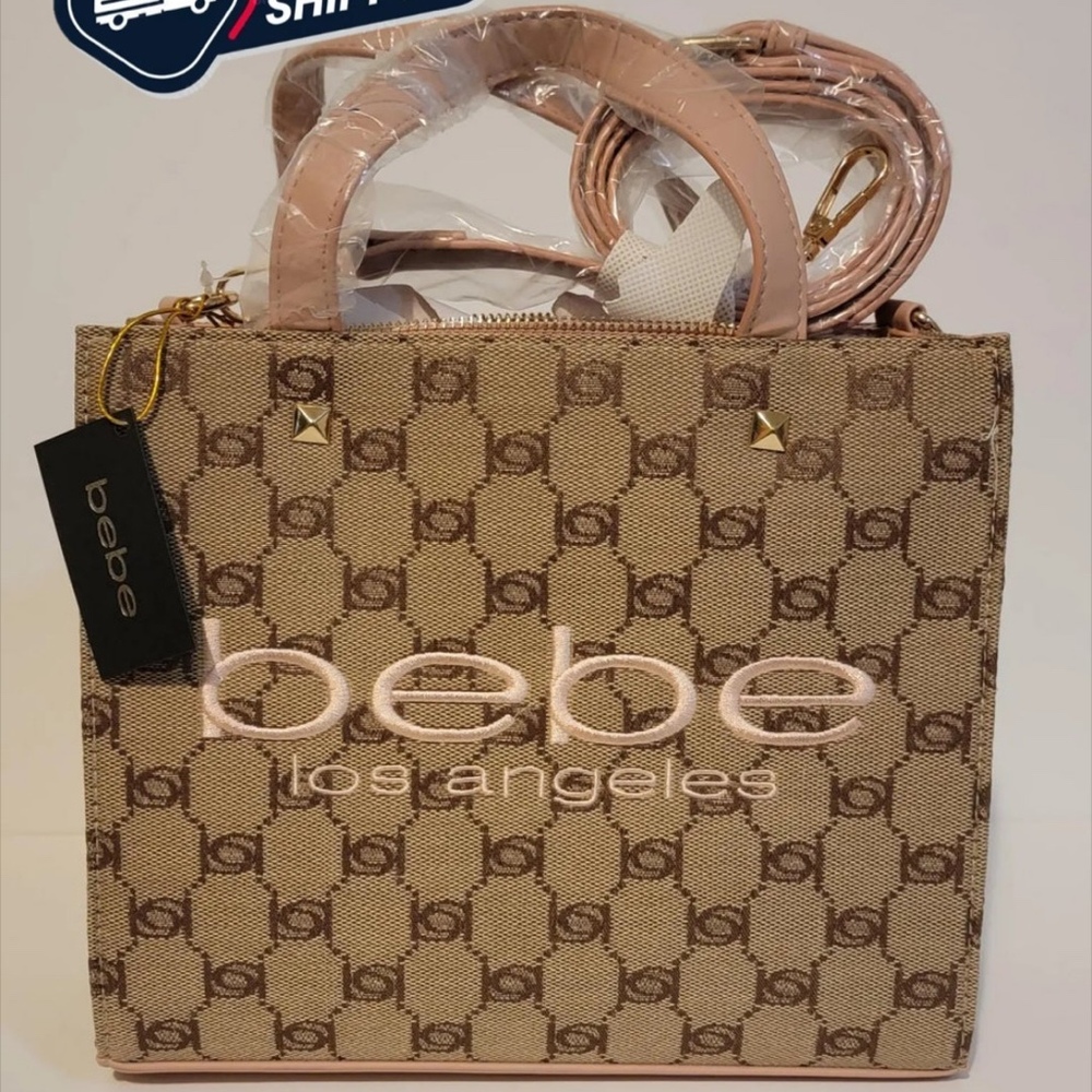 Bebe Talulla Mini Satchel Beige Comes With Crossbody Strap Also